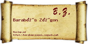 Barabás Zágon névjegykártya